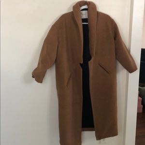 Rich chestnut brown wool coat